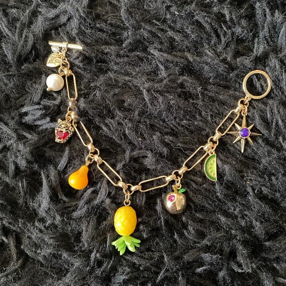 Betsey Johnson Summer Fruit Edition With Leopard Pendant Bracelet NWT - Picture 12 of 13
